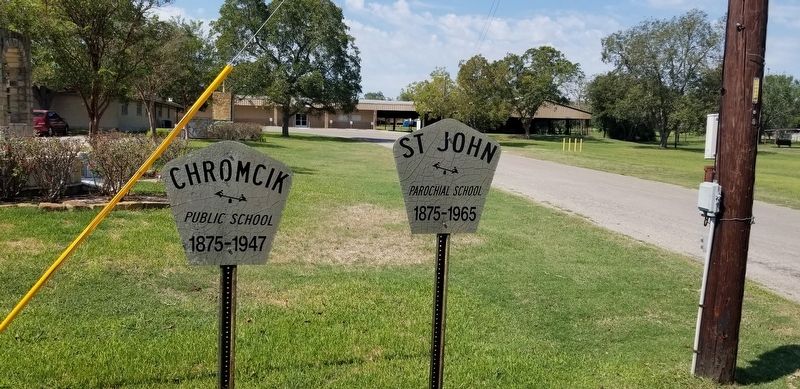 The Chromcik Public School Marker is the marker on the left of the two markers image. Click for full size.
