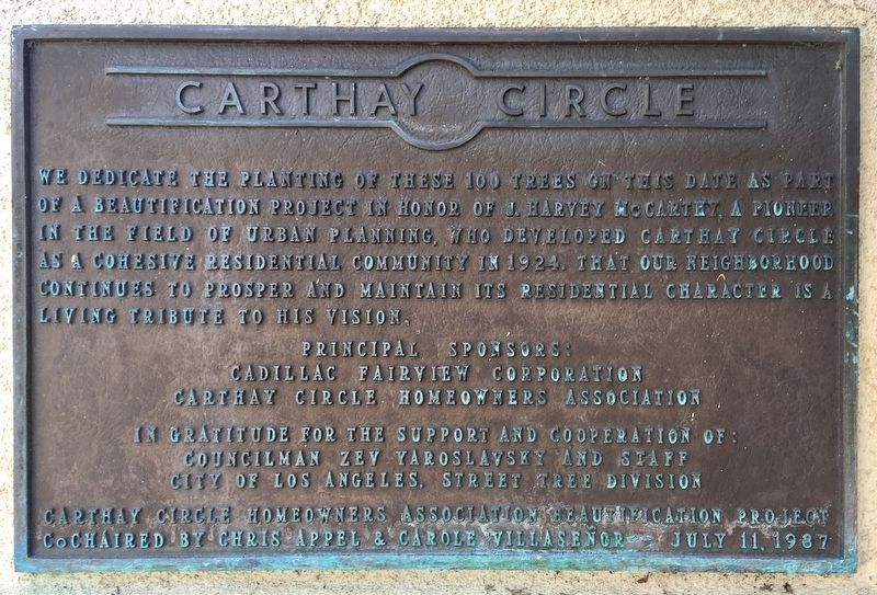 Carthay Circle Marker. Click for full size. Carthay Circle Marker image. Click for full size.