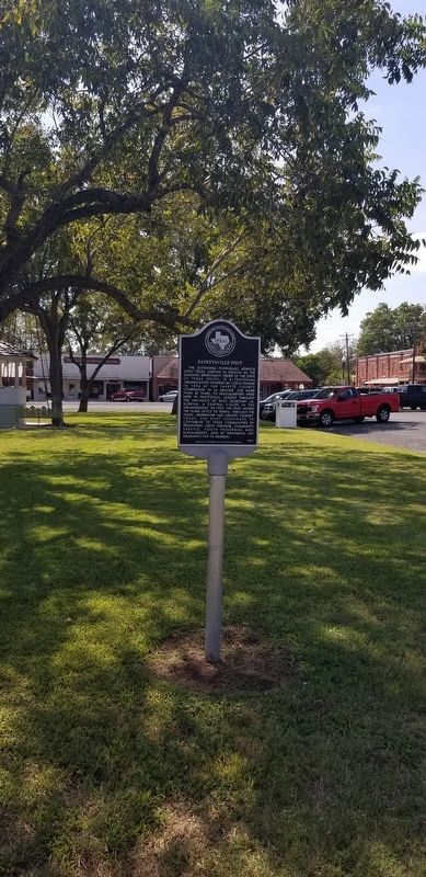 The Fayetteville SPJST Marker in front of the courthouse. Click for full size. The Fayetteville SPJST Marker in front of the courthouse image. Click for full size.