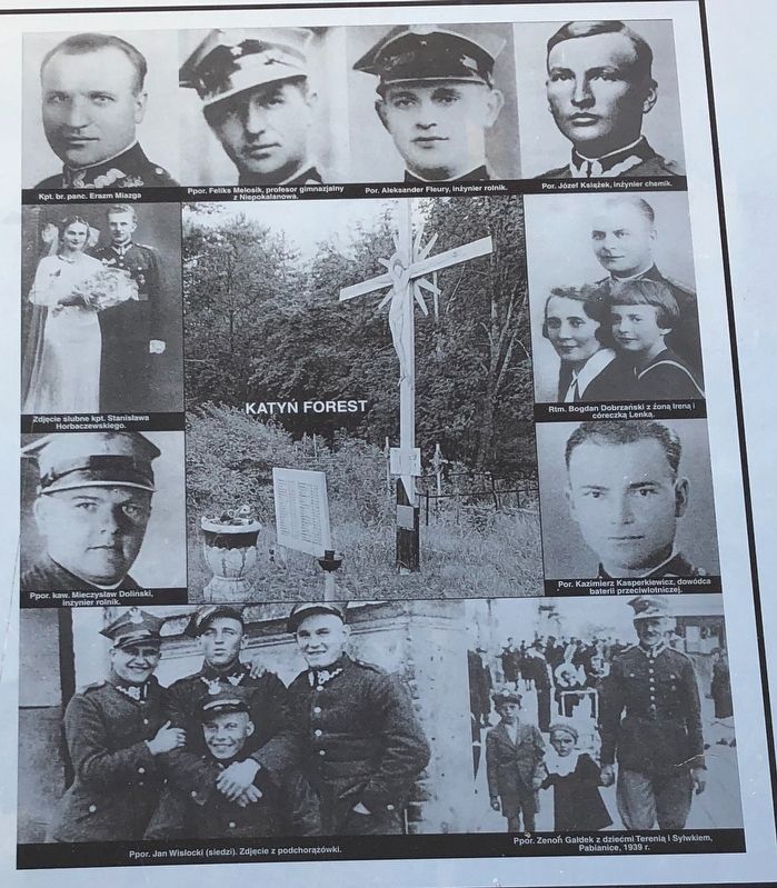 Closeup of inset of various Katyń Massacre victims image. Click for full size.