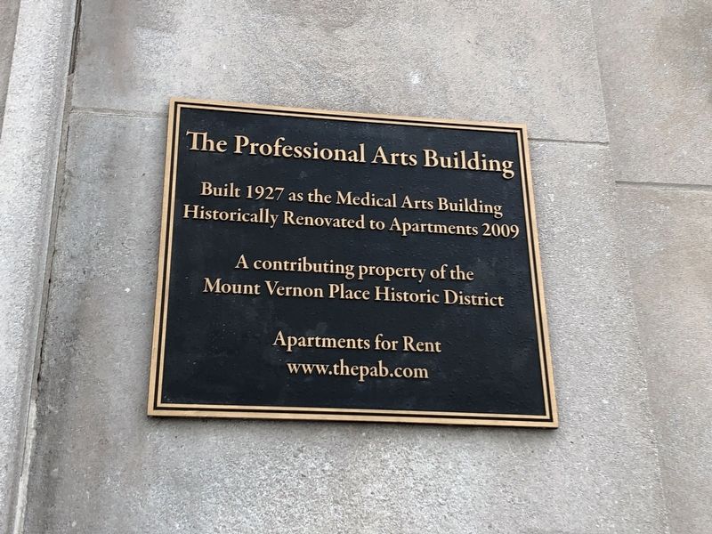 The Professional Arts Building Marker. Click for full size. The Professional Arts Building Marker image. Click for full size.
