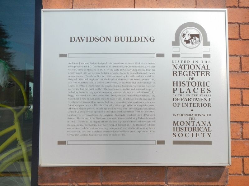 Davidson Building Marker image. Click for full size.