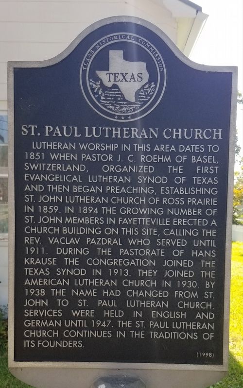 St. Paul Lutheran Church Marker image. Click for full size.