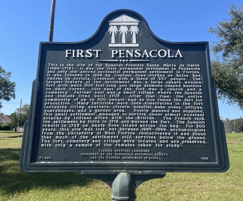 First Pensacola Marker image. Click for full size.