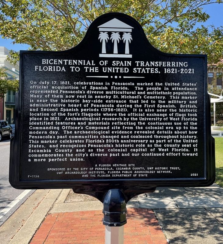 Bicentennial of Spain Transferring Florida to the United States, 1821-2021 Marker image. Click for full size.