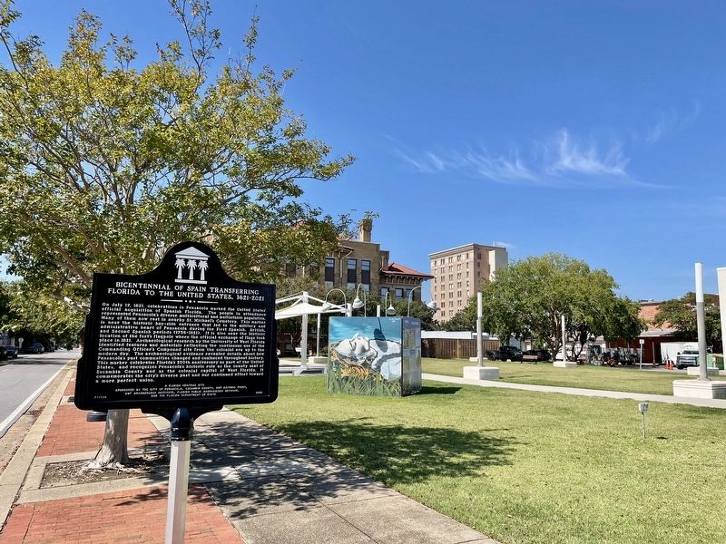 View of marker towards Pensacola Museum of History. image. Click for full size.
