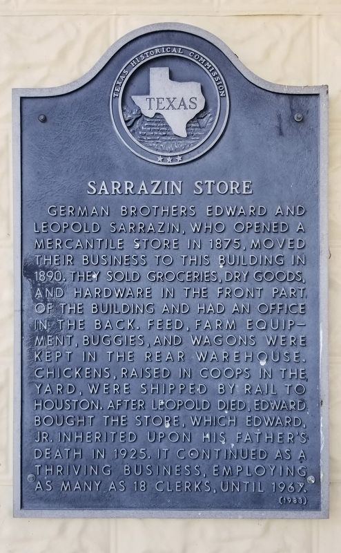 Sarrazin Store Marker. Click for full size. Sarrazin Store Marker image. Click for full size.