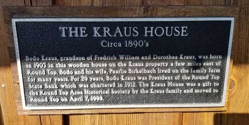 The Kraus House Marker image. Click for full size.