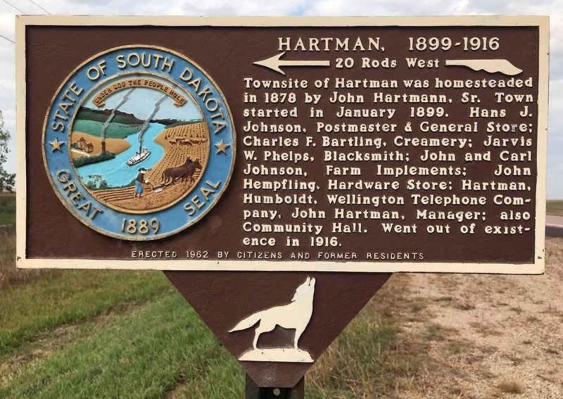 Hartman, 1899-1916 Marker image. Click for full size.