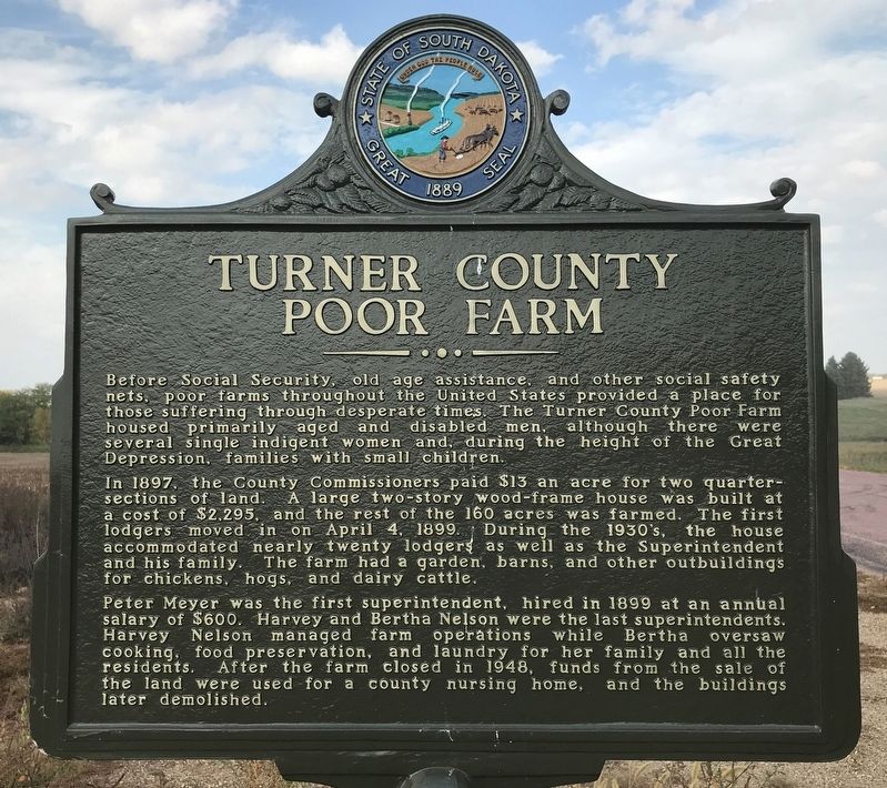 Turner County Poor Farm Marker image. Click for full size.