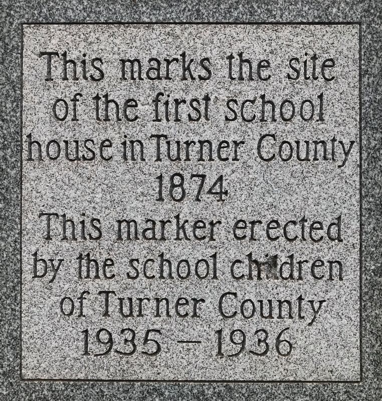 First School House in Turner County Marker image. Click for full size.