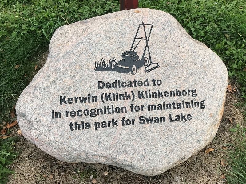 Swan Lake Park Dedication Stone image. Click for full size.