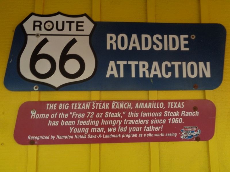 The Big Texan Steak Ranch, Amarillo, Texas Marker image. Click for full size.