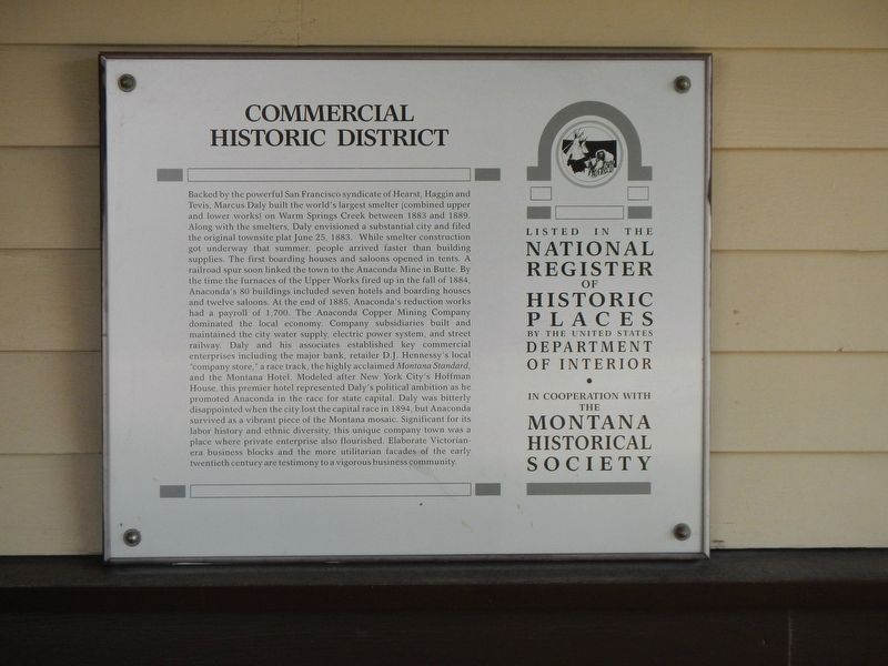 (Anaconda) Commercial Historic District Marker image. Click for full size.