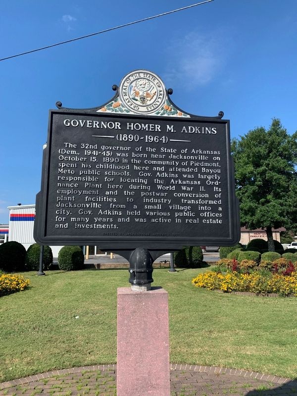 Governor Homer M. Adkins Marker. Click for full size. Governor Homer M. Adkins Marker image. Click for full size.