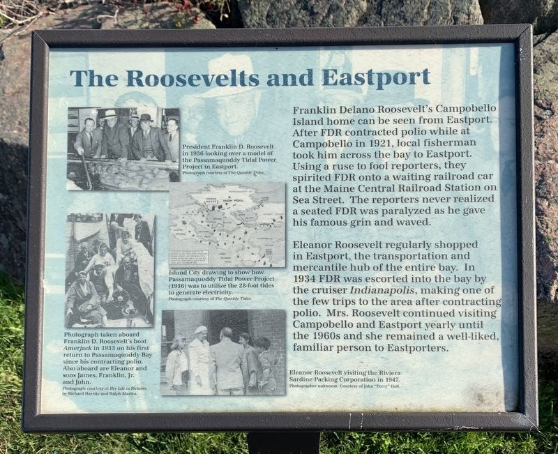 The Roosevelts and Eastport Marker image. Click for full size.
