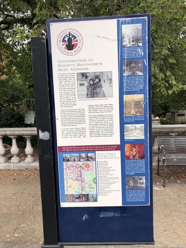 Contributing to Society: Baltimore's Best Address side of the marker. Click for full size. Contributing to Society: Baltimore's Best Address side of the marker image. Click for full size.