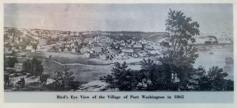 Bird's Eye View of the Village of Port Washington in 1865 image. Click for full size.