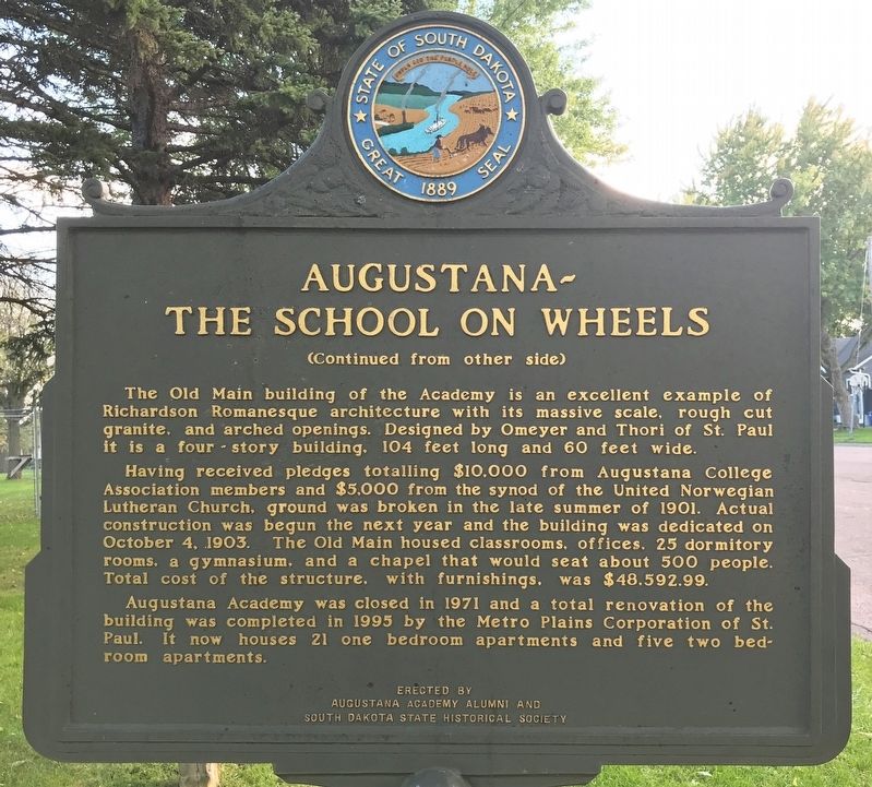 Augustana- The School on Wheels Marker image. Click for full size.