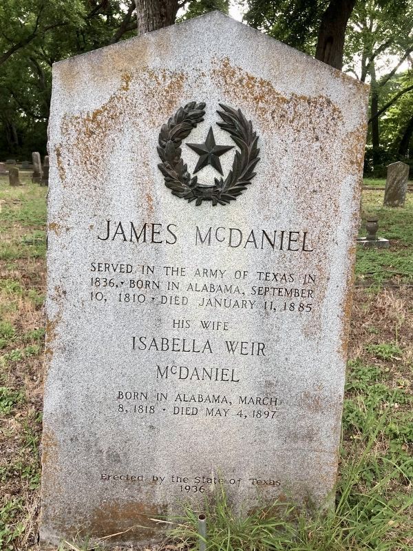 James McDaniel Marker nearby in the Milford Cemetery image. Click for full size.