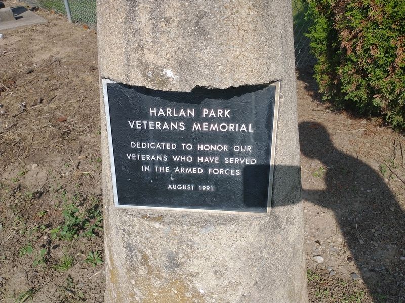 Harlan Park Veterans Memorial. Click for full size. Harlan Park Veterans Memorial image. Click for full size.