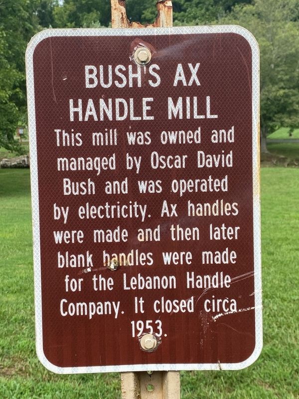 Bush's Ax Handle Mill Marker image. Click for full size.