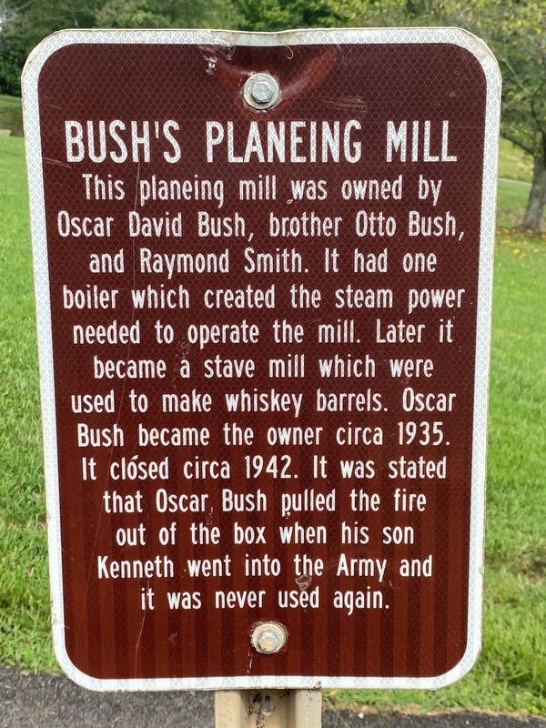 Bush's Planeing Mill Marker. Click for full size. Bush's Planeing Mill Marker image. Click for full size.