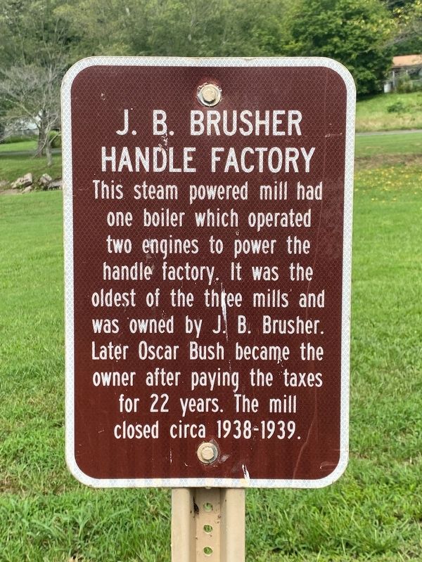 J.B. Brusher Handle Factory Marker. Click for full size. J.B. Brusher Handle Factory Marker image. Click for full size.
