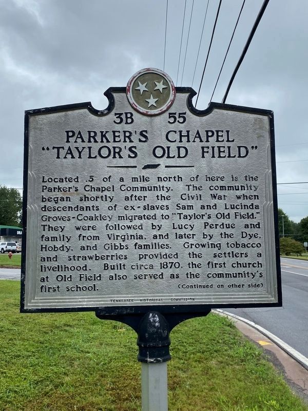 Parker's Chapel/"Taylor's Old Field" Marker image. Click for full size.