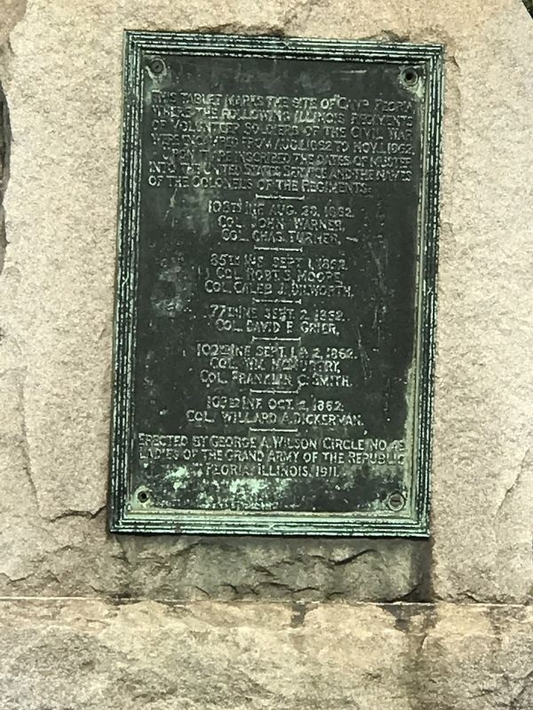 Camp Peoria Marker. Click for full size. Camp Peoria Marker image. Click for full size.