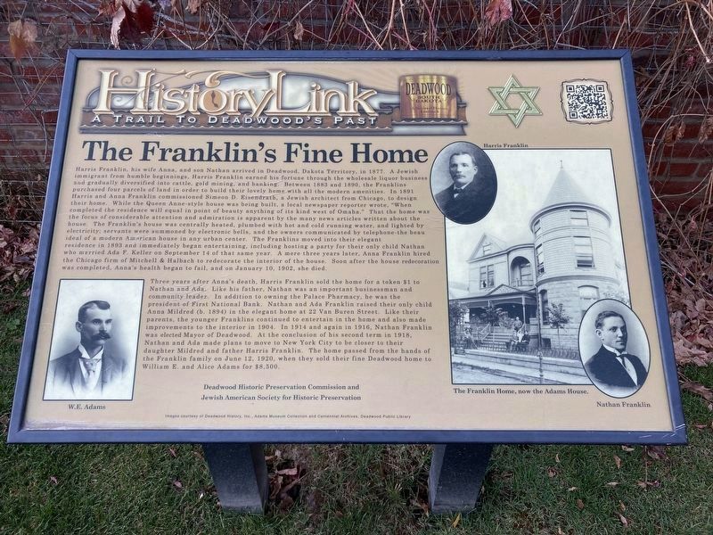 The Franklin’s Fine Home Marker image. Click for full size.