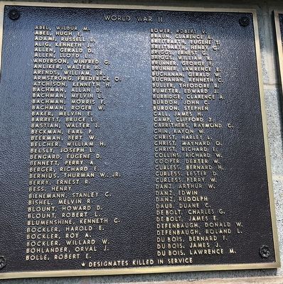 Metamora (Illinois) Honor Roll Marker — World War II (first plaque) image. Click for full size.