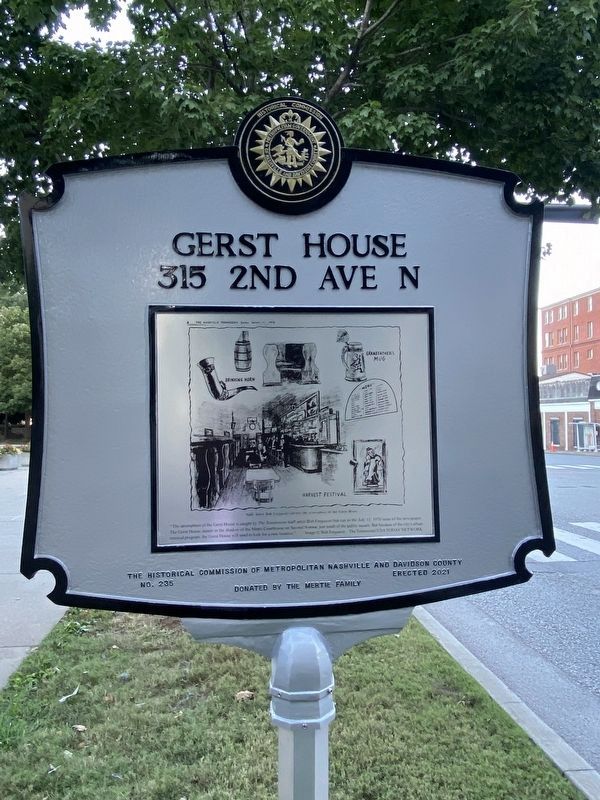 Gerst House 315 2nd Ave N Marker Reverse image. Click for full size.