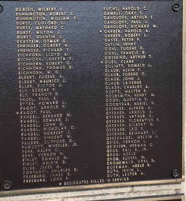 Metamora (Illinois) Honor Roll Marker  World War II (second plaque) image. Click for full size.
