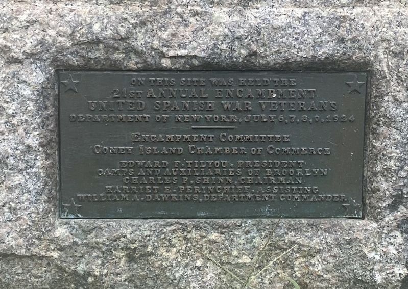 Spanish War Veterans Encampment plaque image. Click for full size.