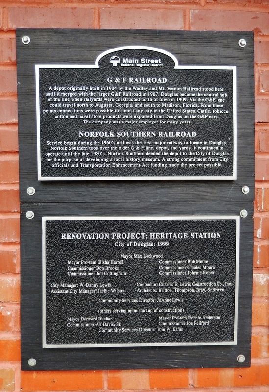 G & F Railroad / Norfolk Southern Railroad Marker image. Click for full size.