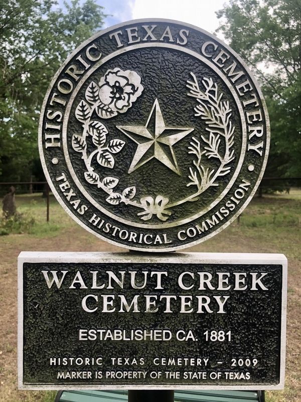 Walnut Creek Cemetery Marker image. Click for full size.