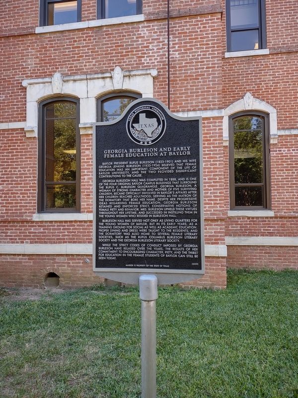 Georgia Burleson and Early Female Education at Baylor Marker image. Click for full size.