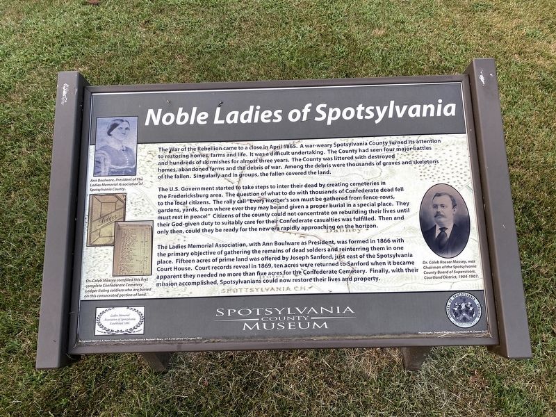 Noble Ladies of Spotsylvania Marker image. Click for full size.
