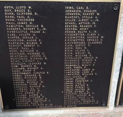 Metamora (Illinois) Honor Roll Marker — World War II (third plaque) image. Click for full size.