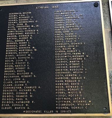 Metamora (Illinois) Honor Roll Marker — Korean War (first plaque) image. Click for full size.