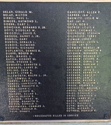 Metamora (Illinois) Honor Roll Marker  Vietnam War (second plaque) image. Click for full size.