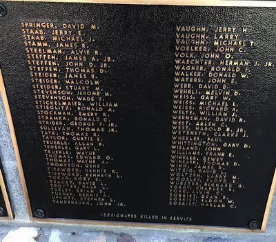 Metamora (Illinois) Honor Roll Marker — Vietnam War (sixth plaque) image. Click for full size.