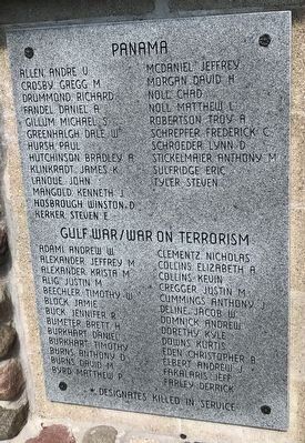 Metamora (Illinois) Honor Roll Marker — Panama/Gulf War/War on Terrorism image. Click for full size.