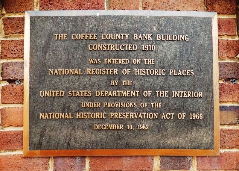 Coffee County Bank Building Marker image. Click for full size.