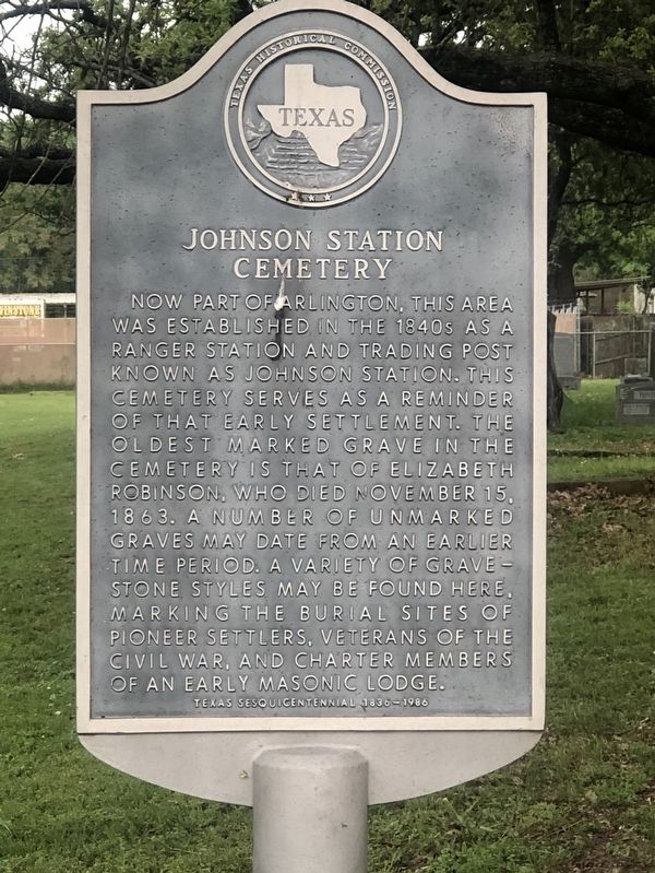 Johnson Station Cemetery Marker image. Click for full size.