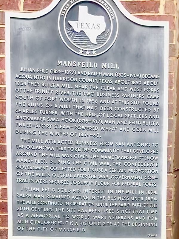 Mansfeild Mill Marker image. Click for full size.