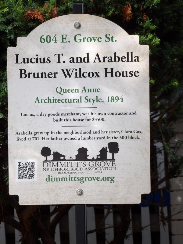 Lucius T. and Arabella Bruner Wilcox House Marker image. Click for full size.