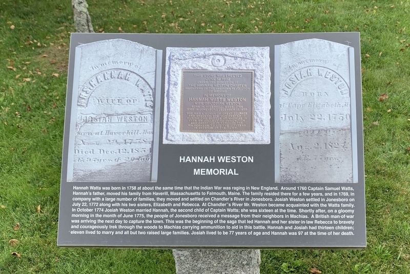 Hannah Weston Memorial image. Click for full size.