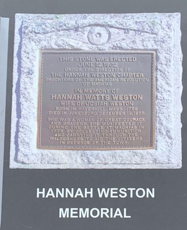 Hannah Weston Memorial Inset image. Click for full size.